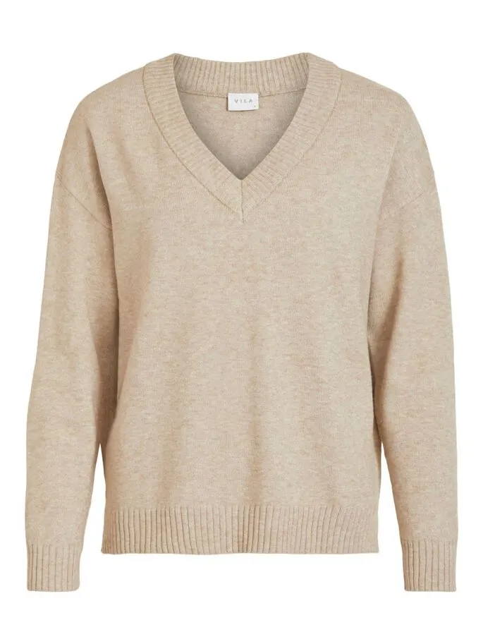 Larissa V-Neck Jumper (Natural)