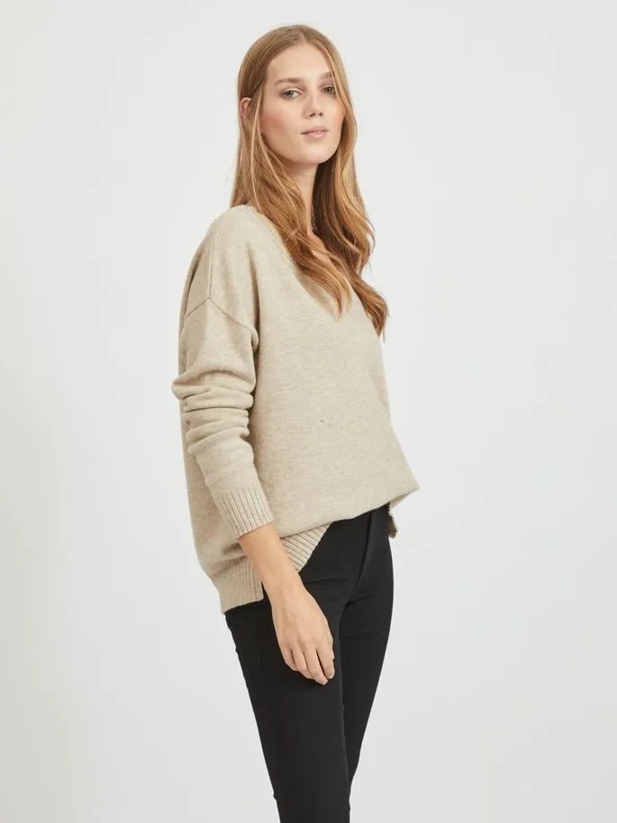 Larissa V-Neck Jumper (Natural)