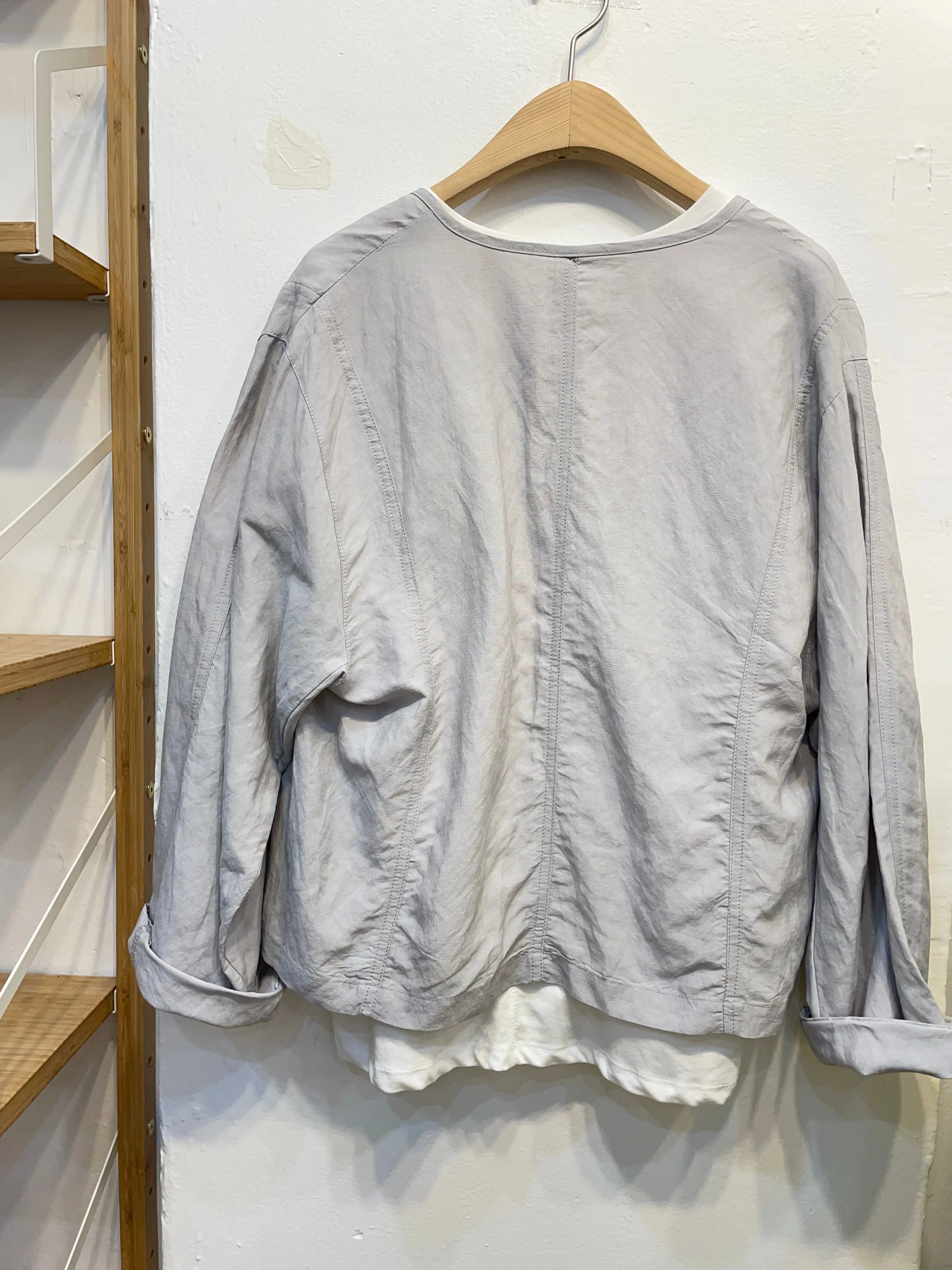 Linen oversized light grey jackets