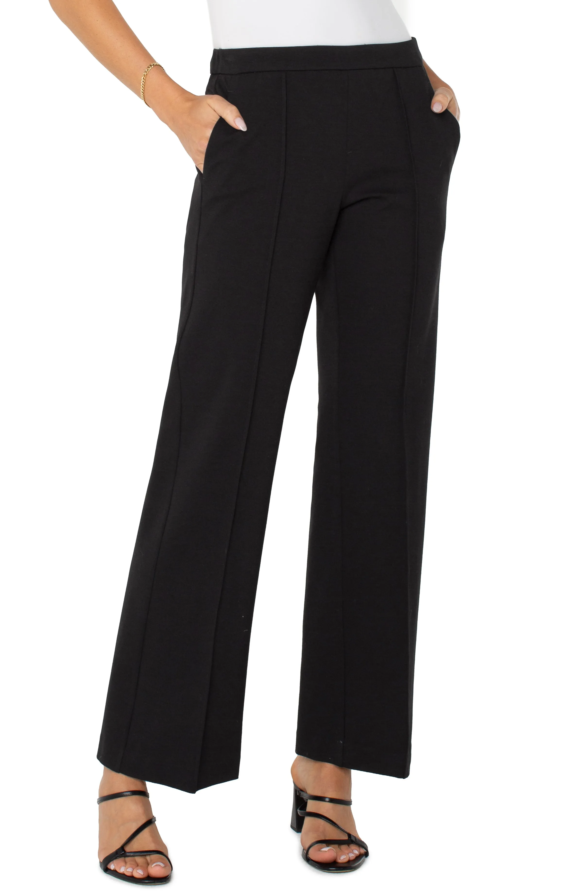 Liverpool Pull on Wide Leg Trouser 31" Inseam (Black)