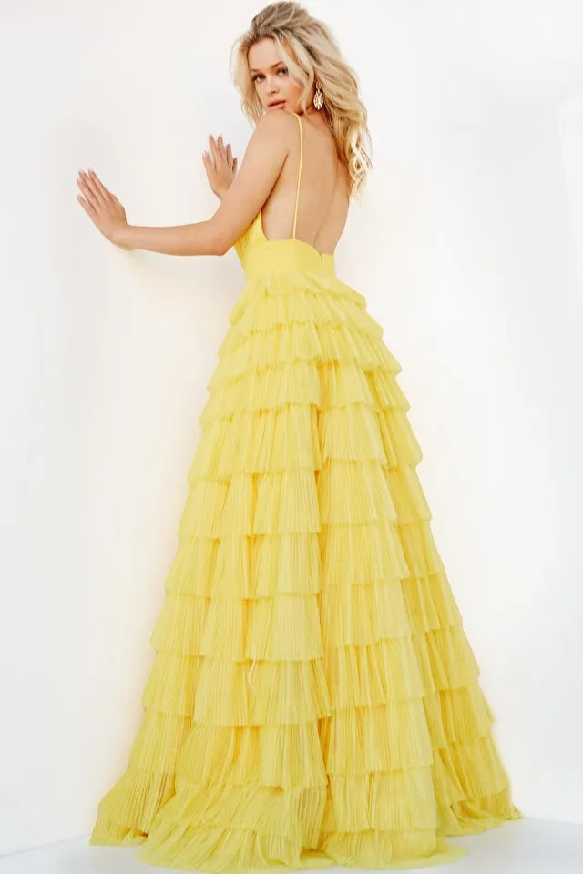 Logan | Tulle Tiered Skirt Maxi Dress | Jovani 08480