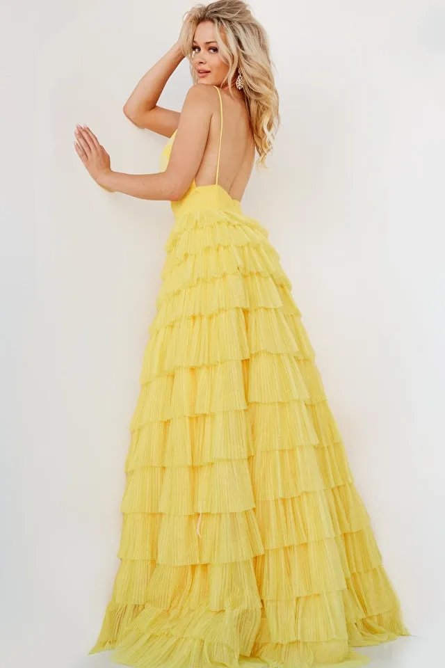 Logan | Tulle Tiered Skirt Maxi Dress | Jovani 08480