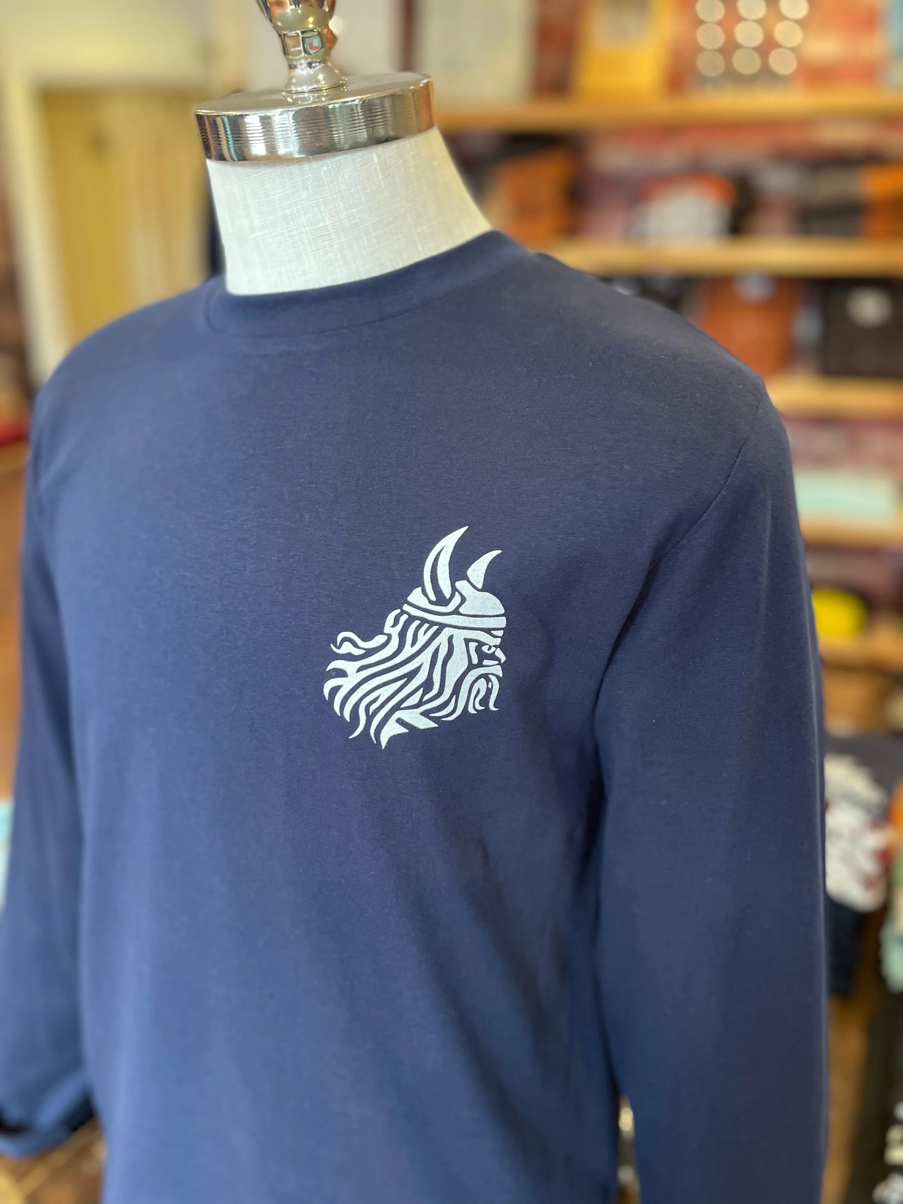 Long sleeved Viking t-shirt, navy blue