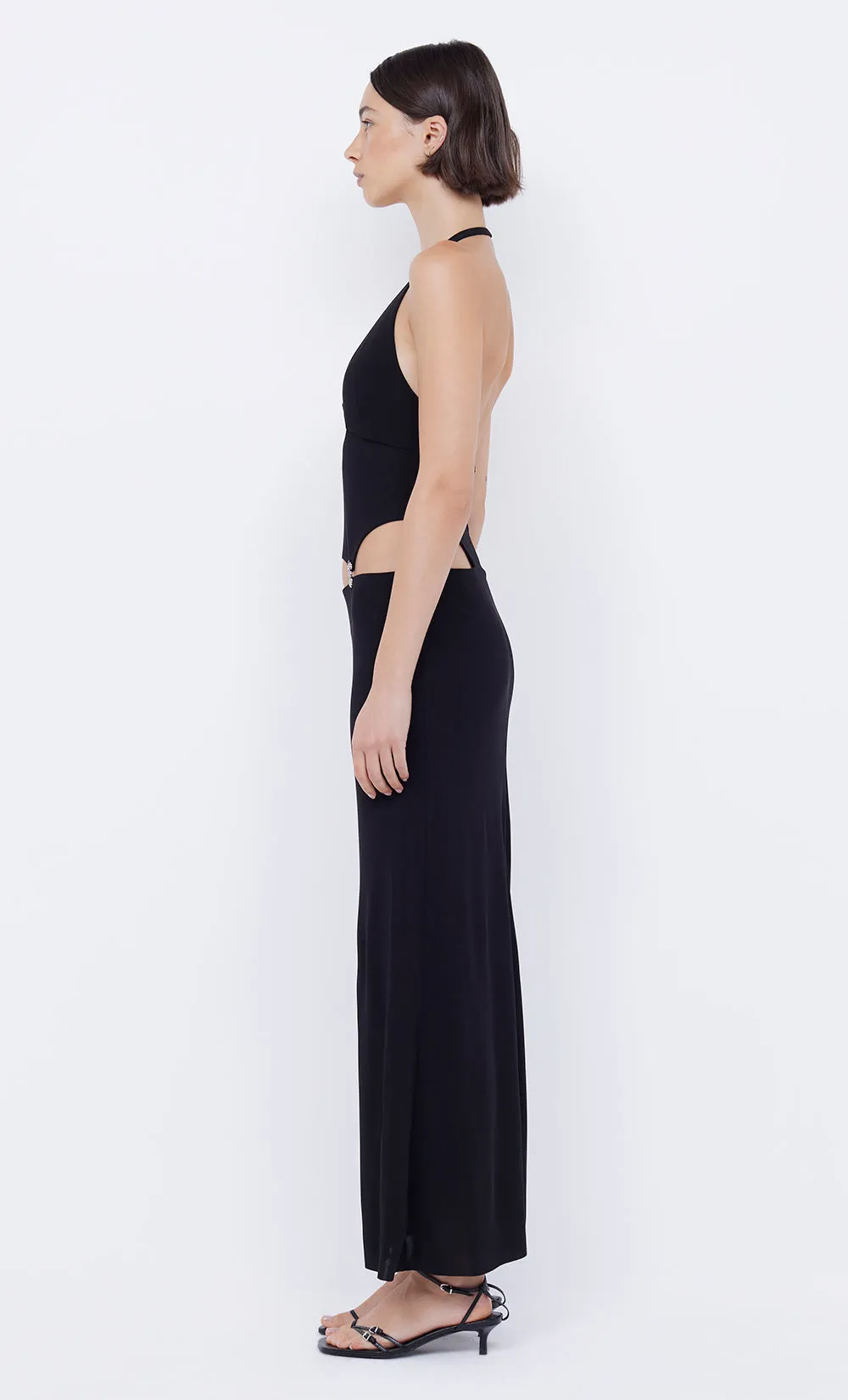 MALENA CLASP MAXI DRESS - BLACK