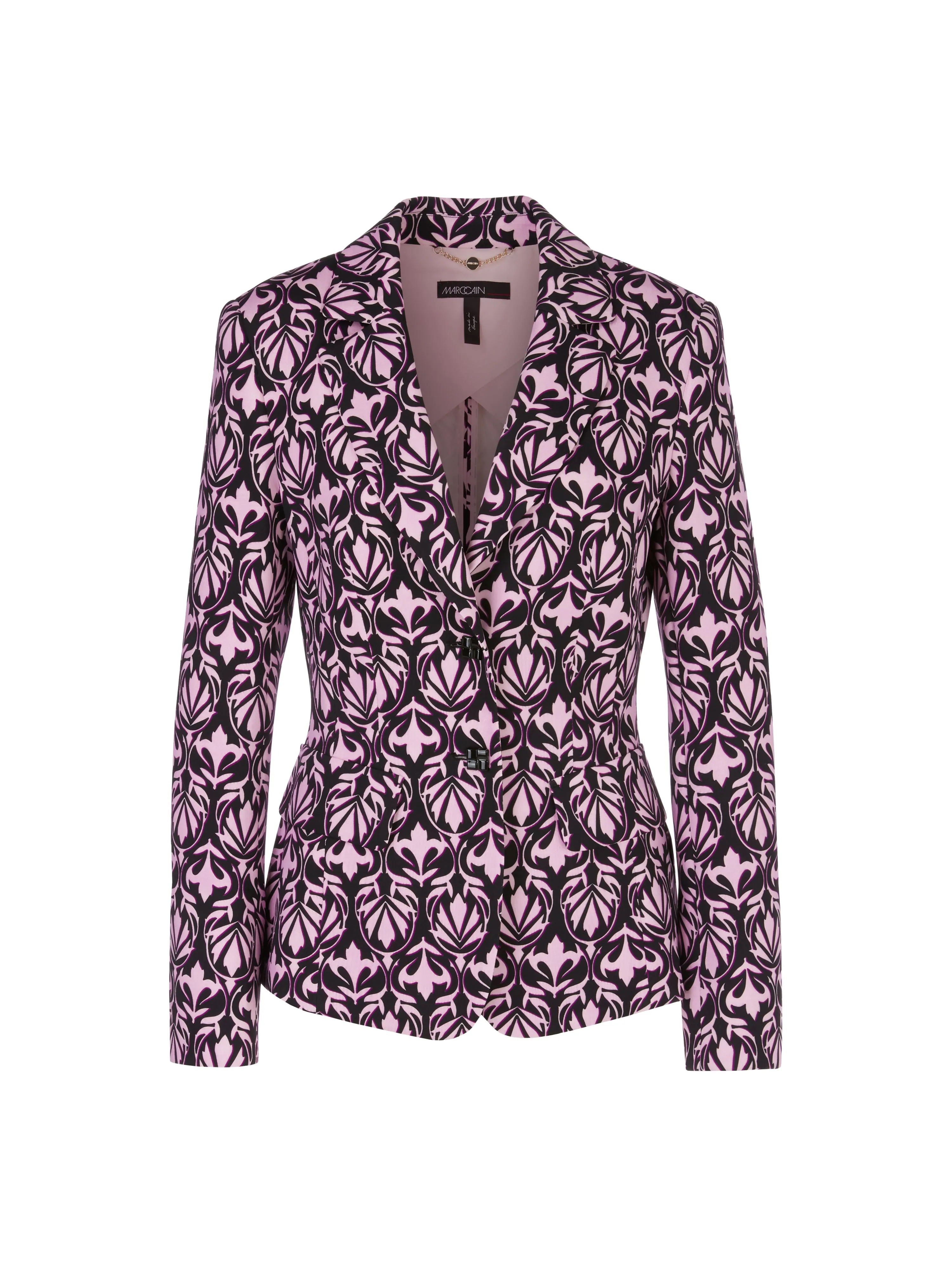 MARC CAIN Burgundy & Black Printed Blazer