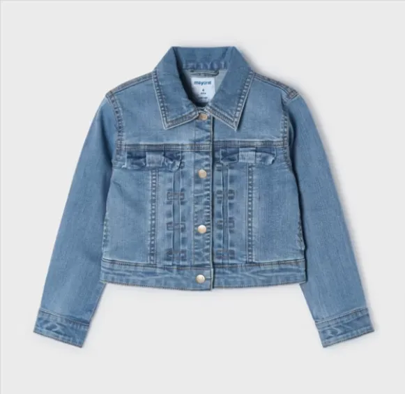 Medium Wash Bow Denim Jacket