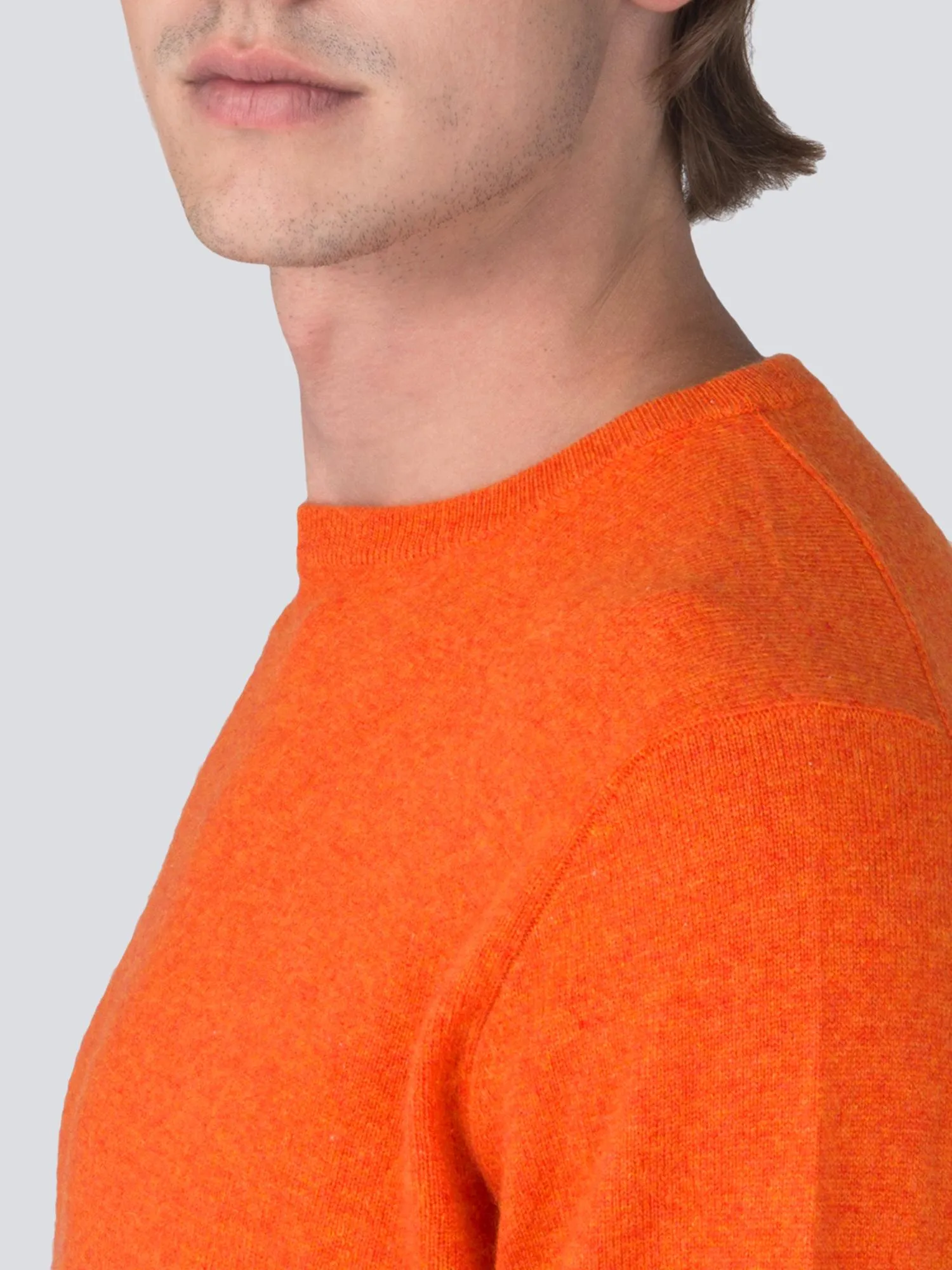 Men Crew Neck Sweater_Orange