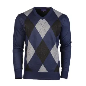 Men's Argyle Ballantrae Jumper  Turquoise