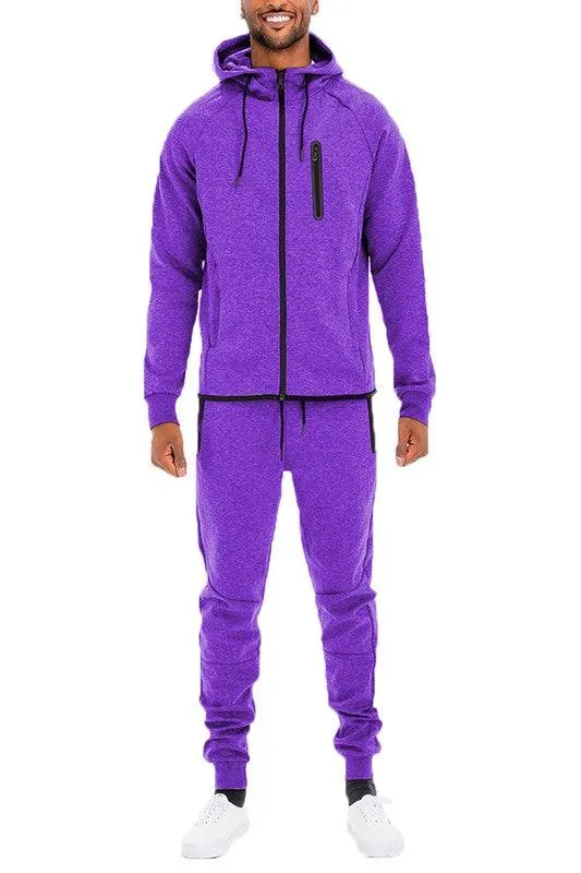 Mens Full Zip Sweatpants and Jacket Set