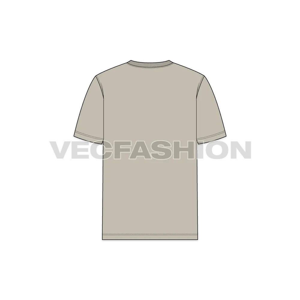 Mens Henley Neck T-shirt Template