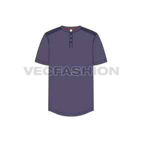 Mens Henley Neck T-shirt