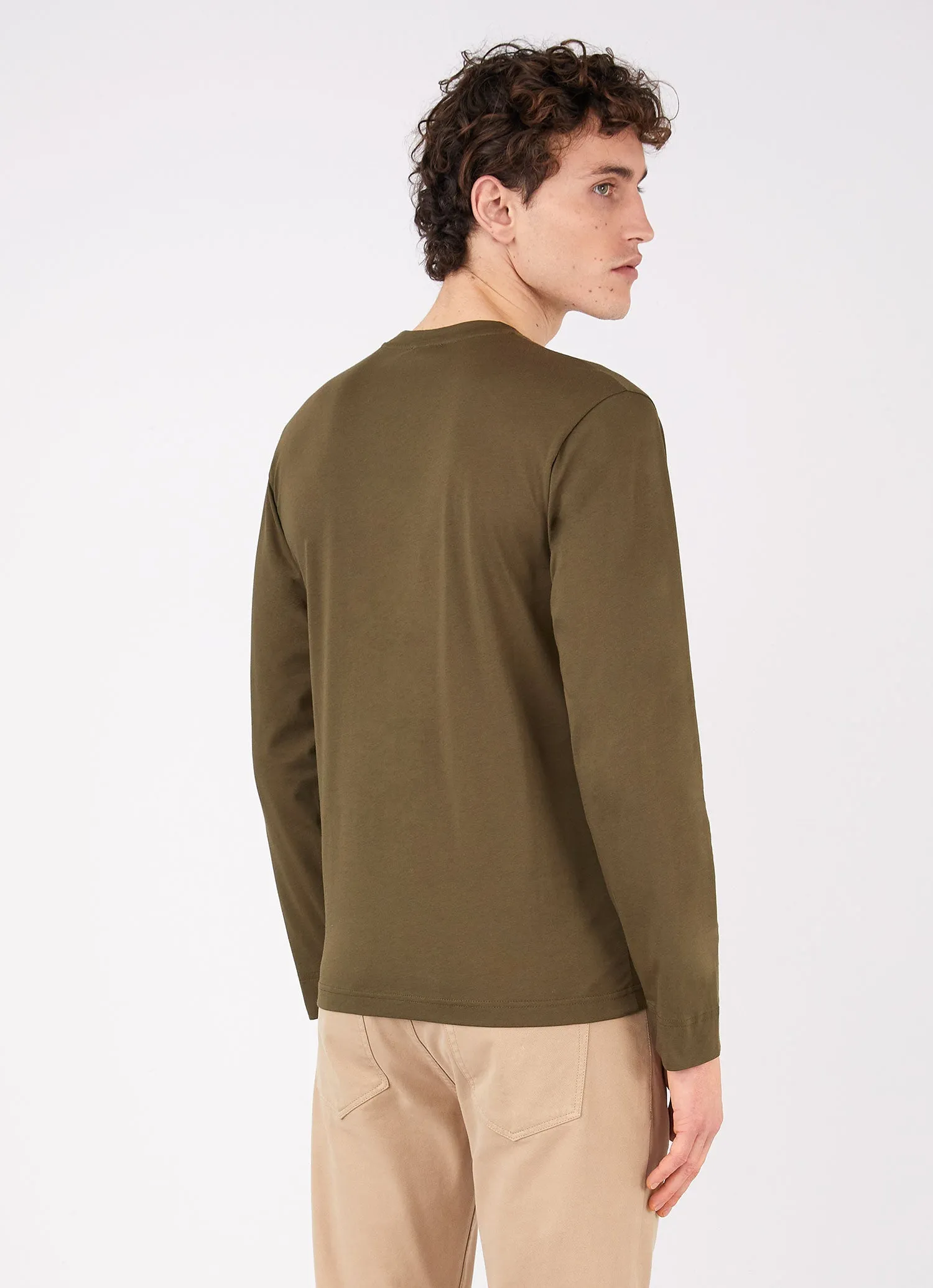 Men's Long Sleeve Riviera T-shirt in Dark Moss