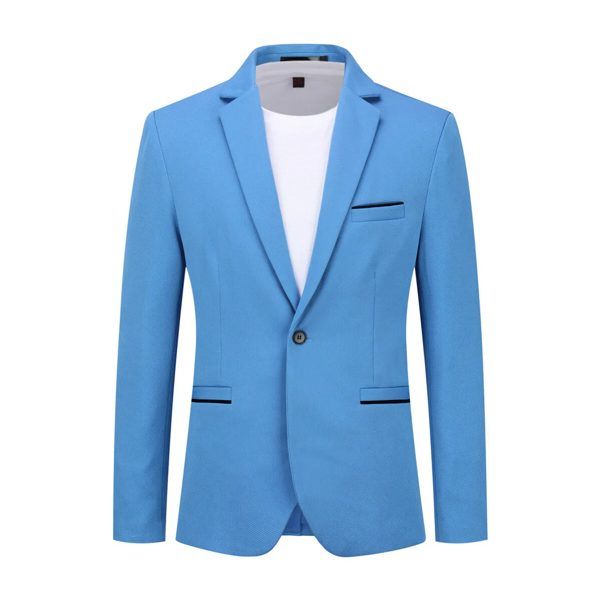 Men's Suit Jacket Slim Fit Coat Business Daily Blazer Sky Blue