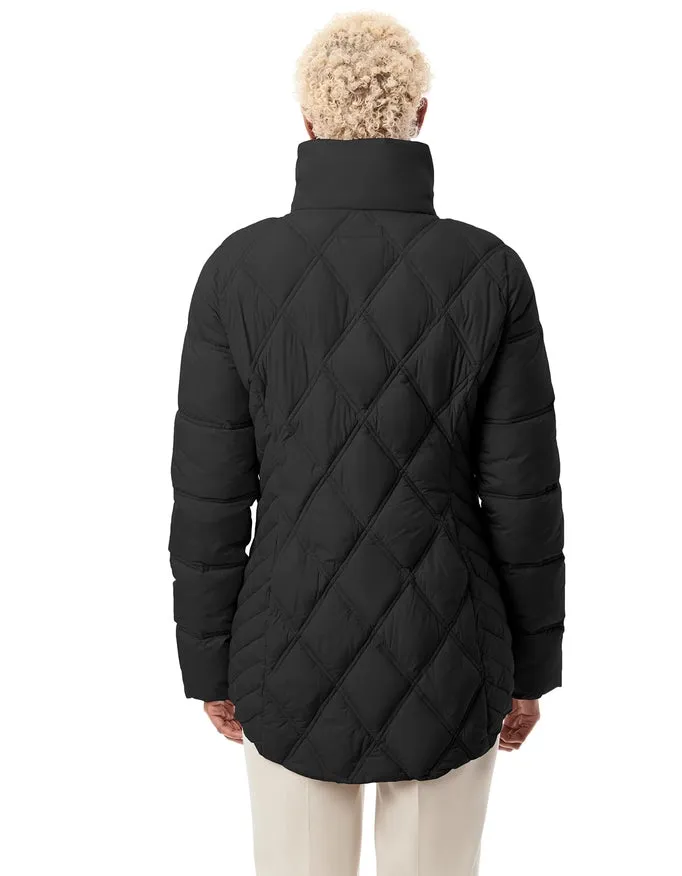 Mix Quilt Puffer Jacket Black