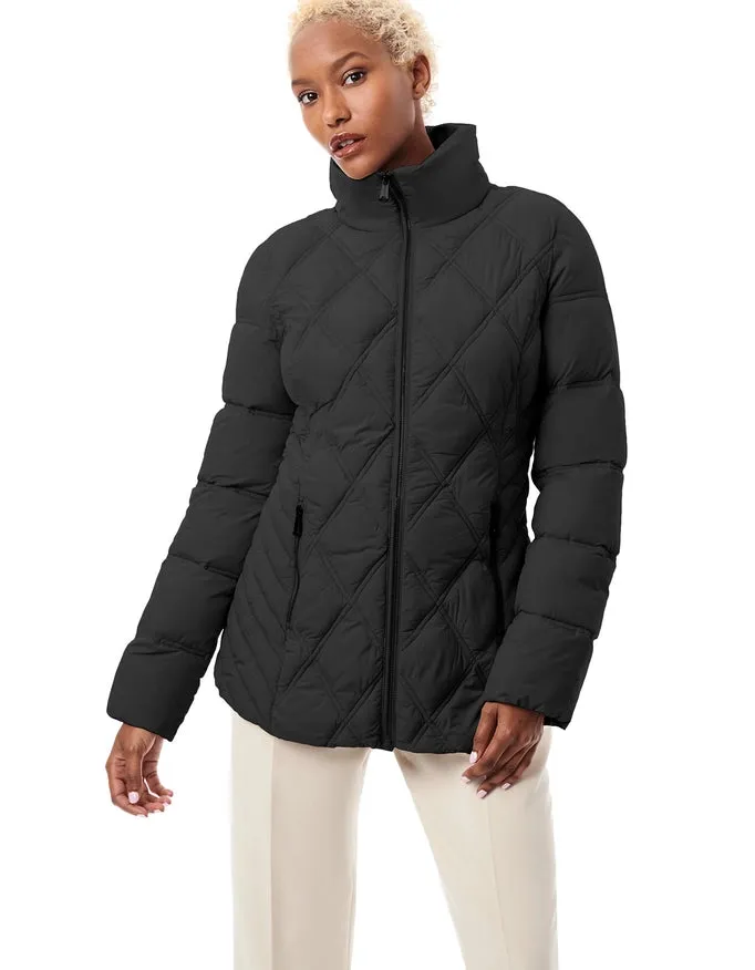 Mix Quilt Puffer Jacket Black