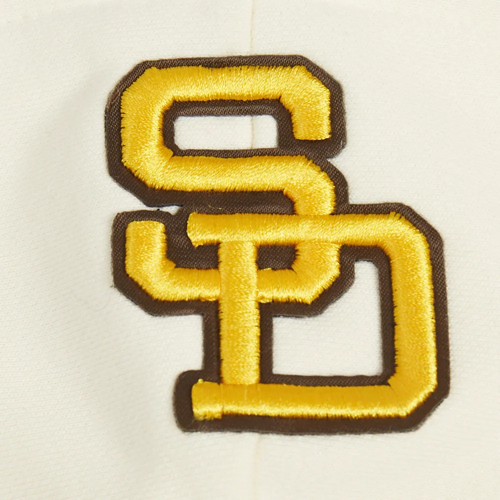 MLB SAN DIEGO PADRES RETRO CLASSIC WOMEN'S RIB CROPPED PO HOODIE (EGGSHELL/ BLACK)