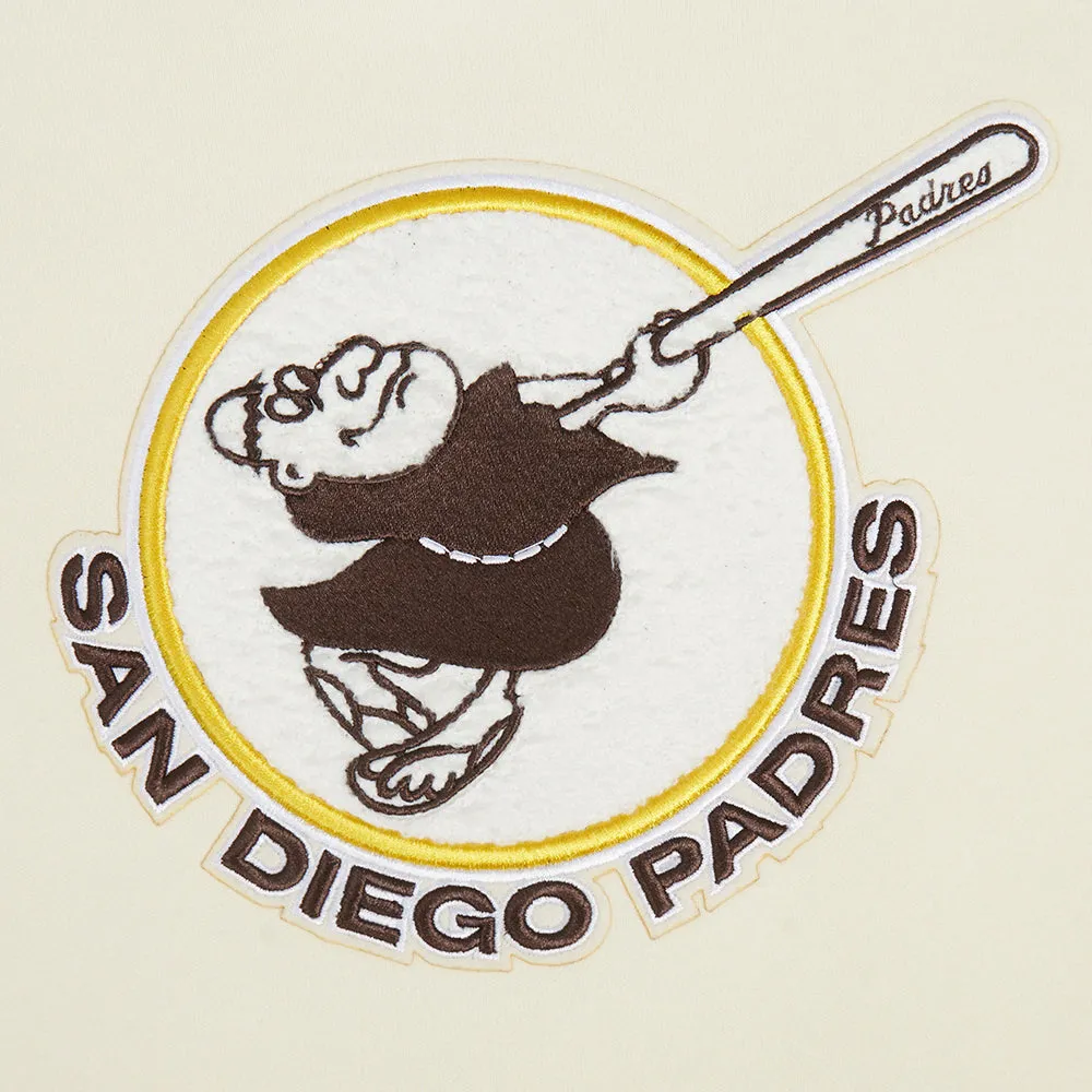 MLB SAN DIEGO PADRES RETRO CLASSIC WOMEN'S RIB CROPPED PO HOODIE (EGGSHELL/ BLACK)