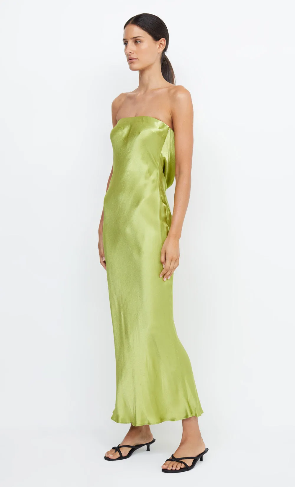 MOON DANCE STRAPLESS DRESS - CHARTREUSE GREEN