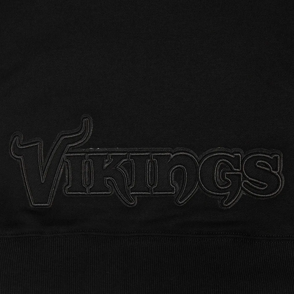 NFL MINNESOTA VIKINGS NEUTRAL WOMEN'S CROPPED PO HOODIE (BLACK)