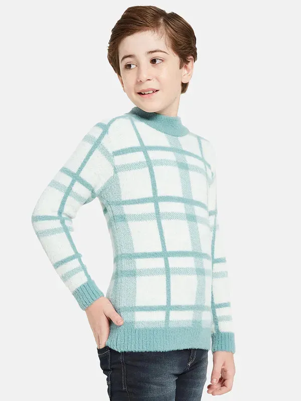 Octave Boys Blue White Checked Pullover