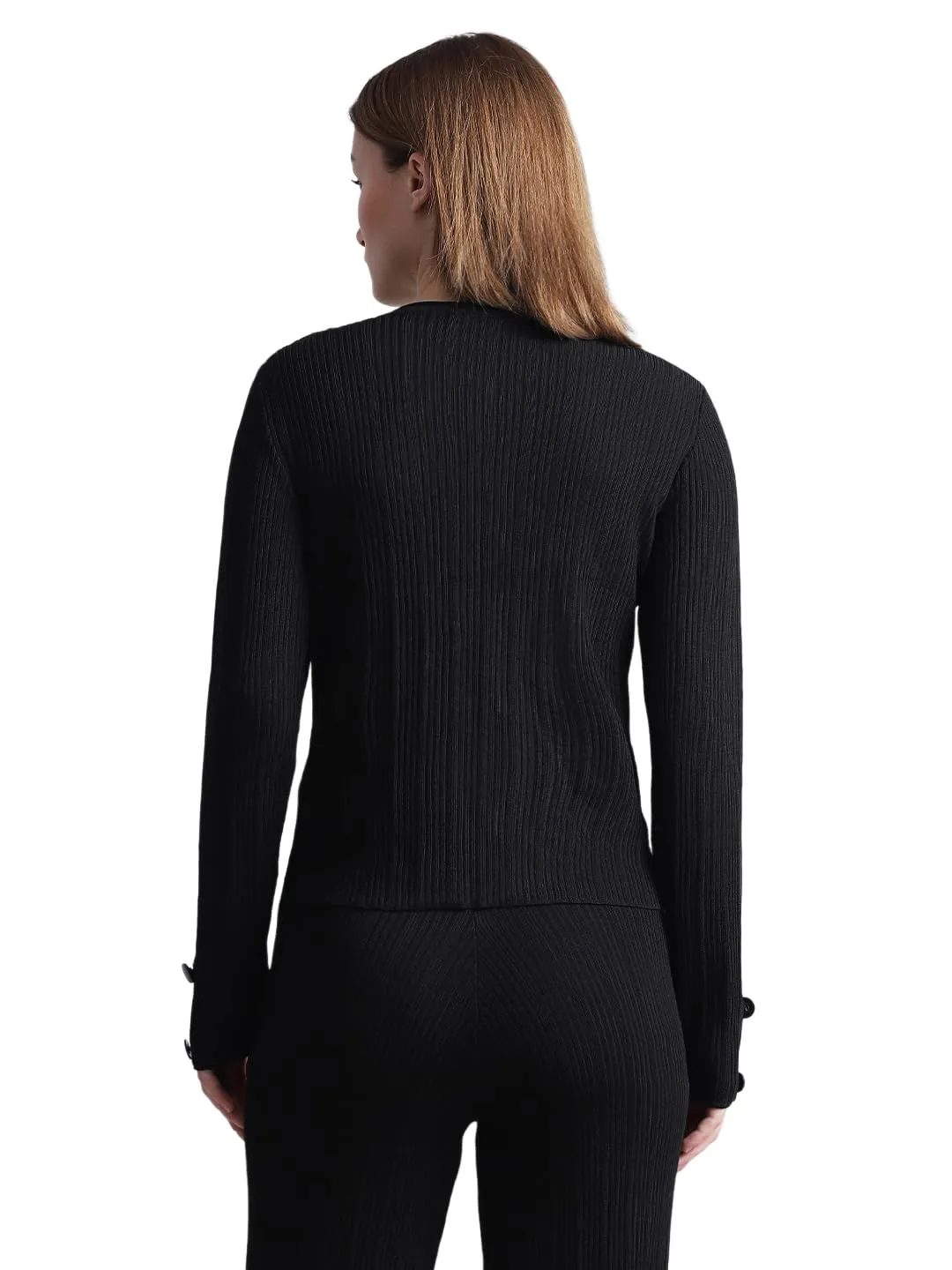 ONLY Women's Viscose Round Neck Pullover Sweater (15323384- Black