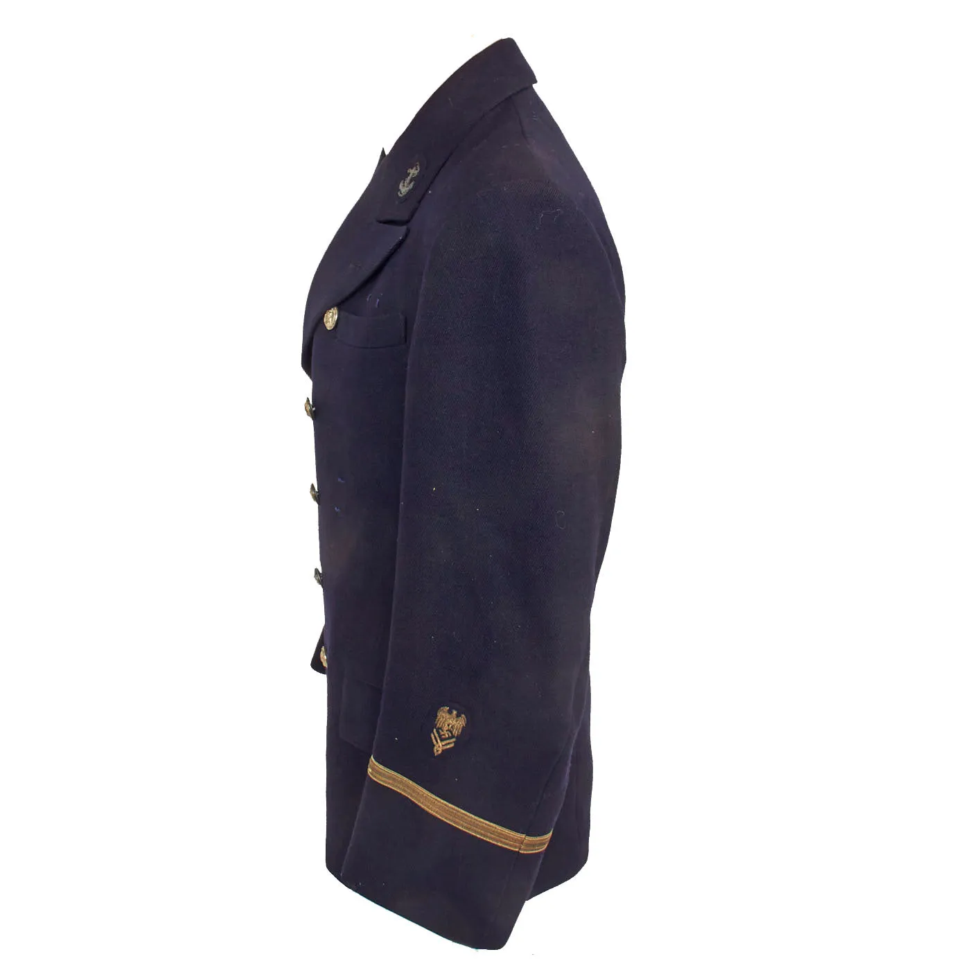 Original German WWII Kriegsmarine Administrative Official Leutnant zur See Reefer Jacket