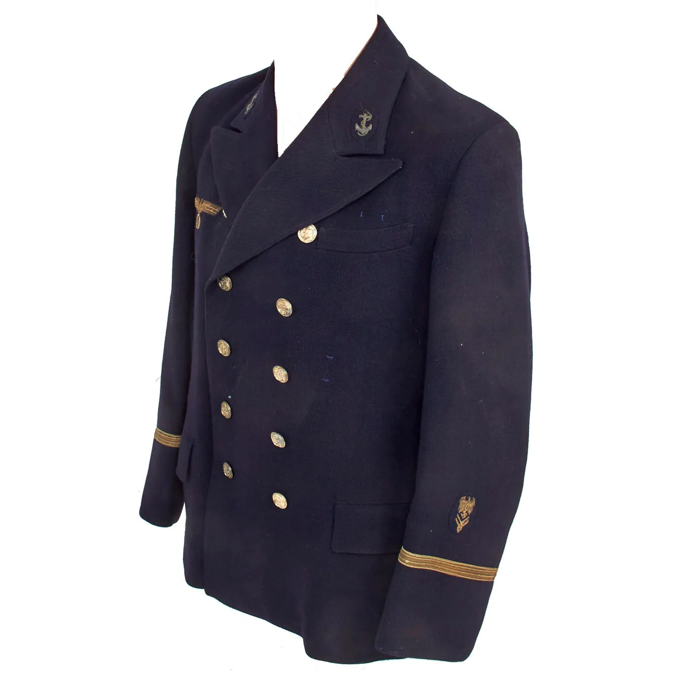 Original German WWII Kriegsmarine Administrative Official Leutnant zur See Reefer Jacket