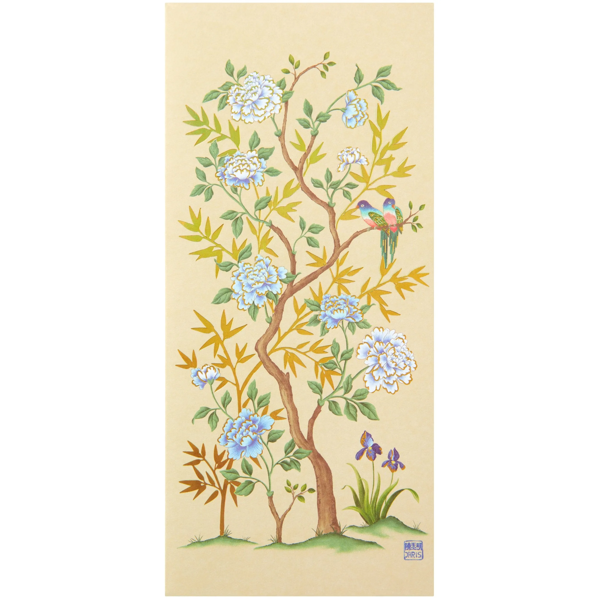 Ornamental Trees with Asian Florals Boxed Notecards