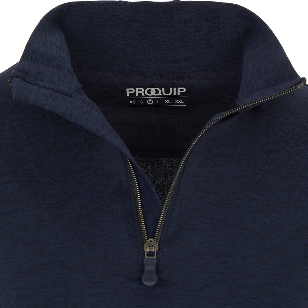 ProQuip Ladies Emma Melange 1/4 Zip Pullover - Navy