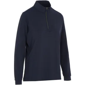 ProQuip Ladies Emma Melange 1/4 Zip Pullover - Navy