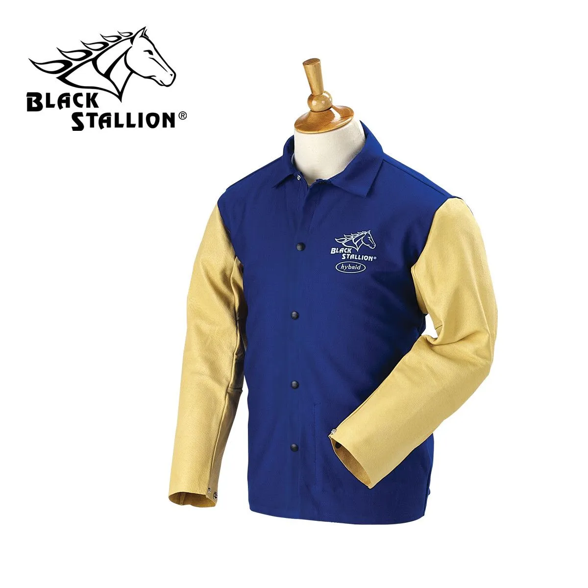 Revco FRB9-30C/PS 30", 9 oz. Royal Blue FR Cotton & Pigskin Leather Hybrid Welding Jacket (1 Jacket)