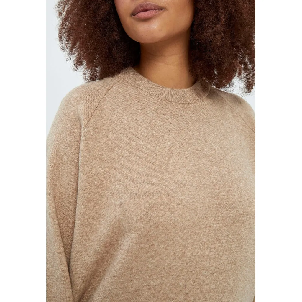 Rosalia Mock Neck Knit Pullover Curve - Brazilian Sand Melange