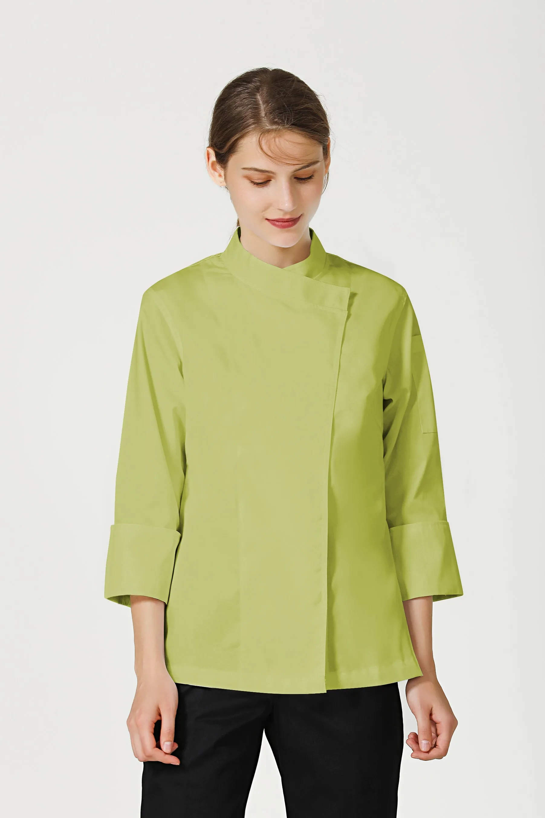 Rosemary Female Green Chef Jacket, Long Sleeve