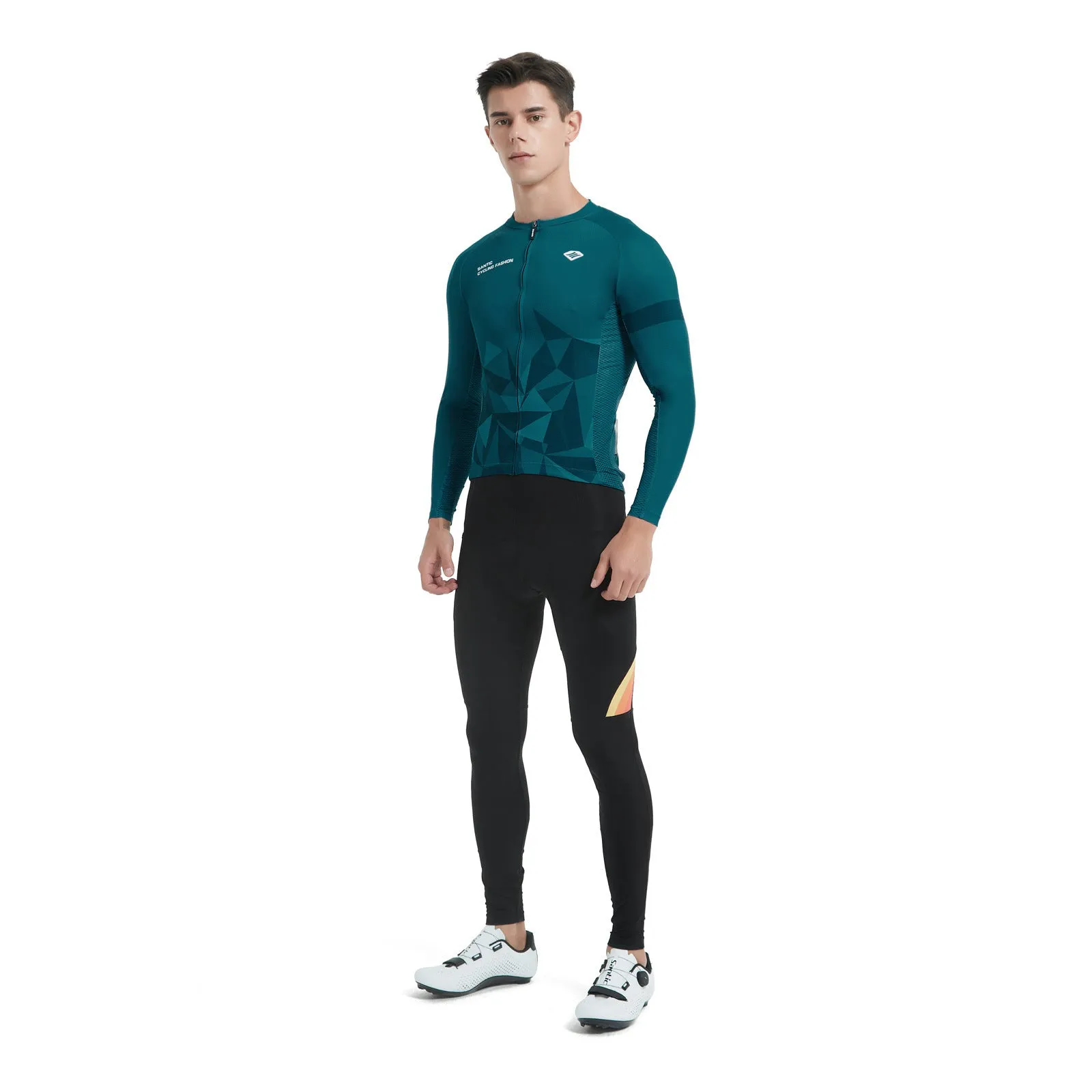 Santic Ares Men’s Cycling Jersey Bike Jersey Long Sleeve Green