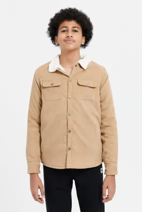 Senior Boys Beige Casual Jacket