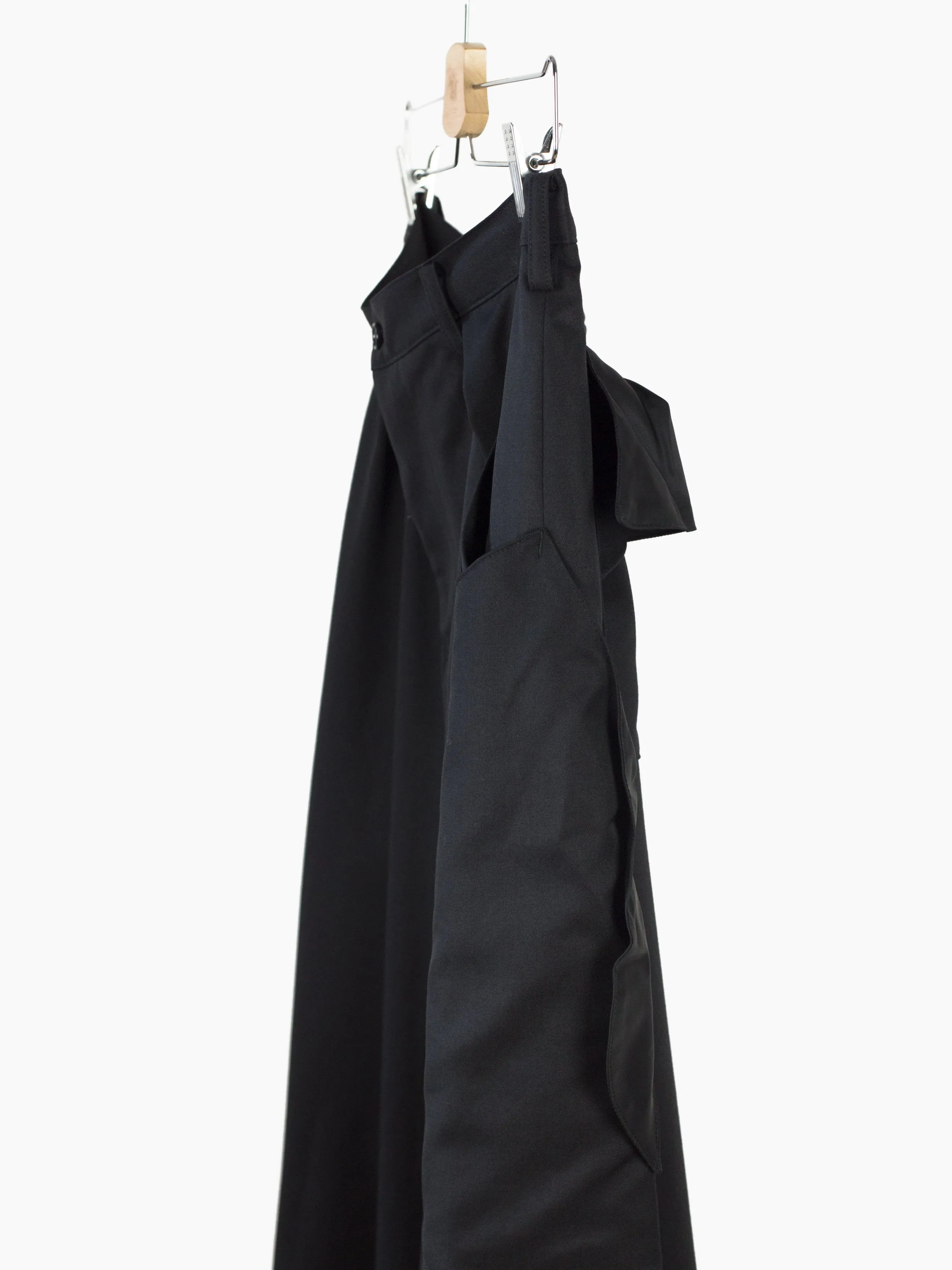 Sulvam AW22 Wool Gabardine Layered Skirt Trousers