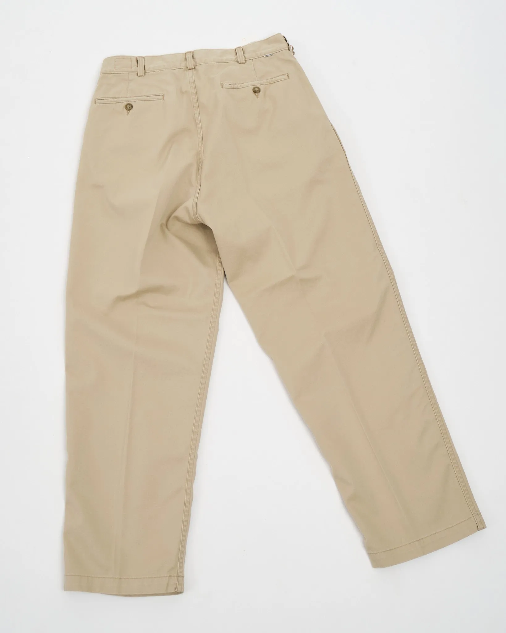 TWO TUCK WIDE TROUSERS KHAKI