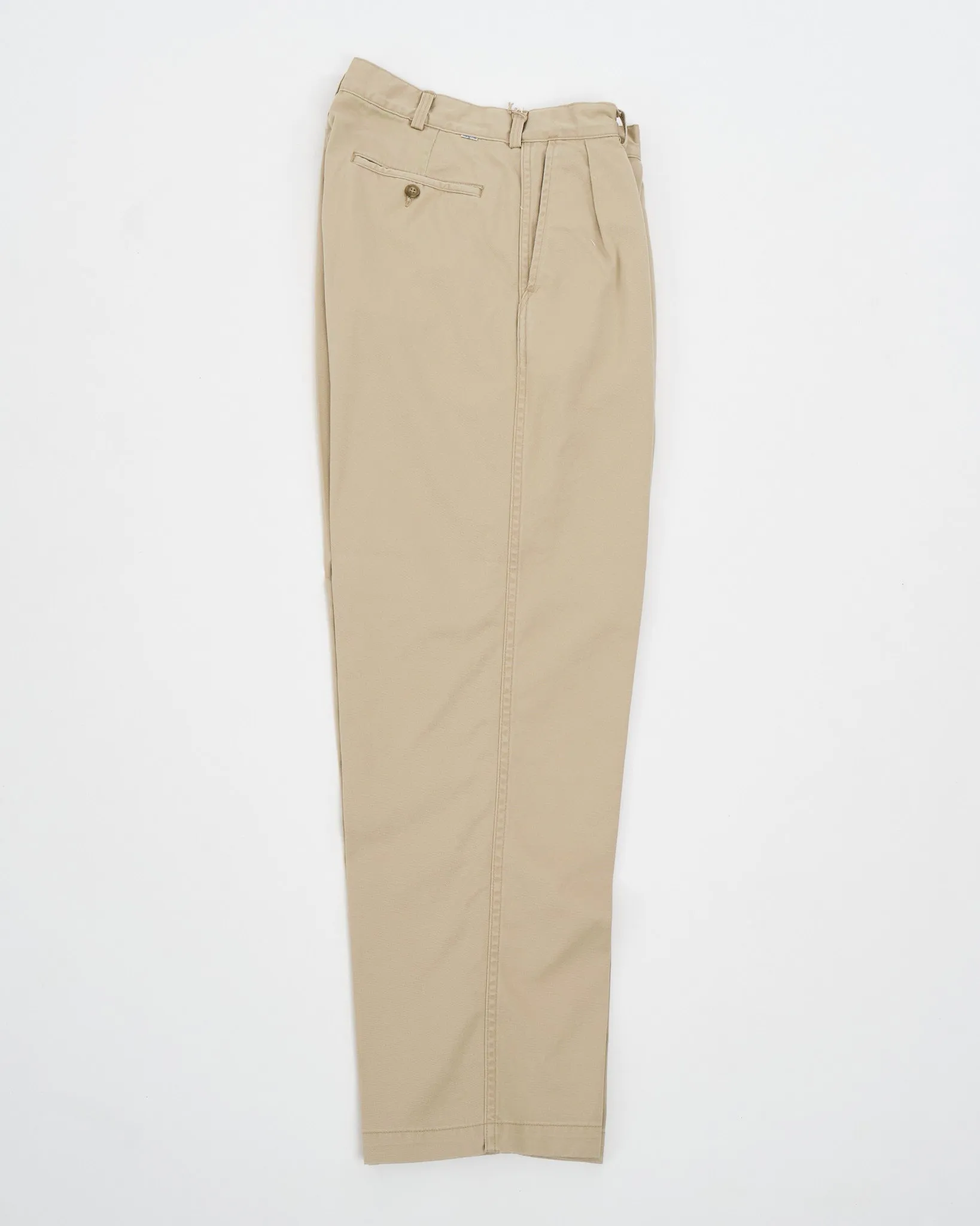 TWO TUCK WIDE TROUSERS KHAKI