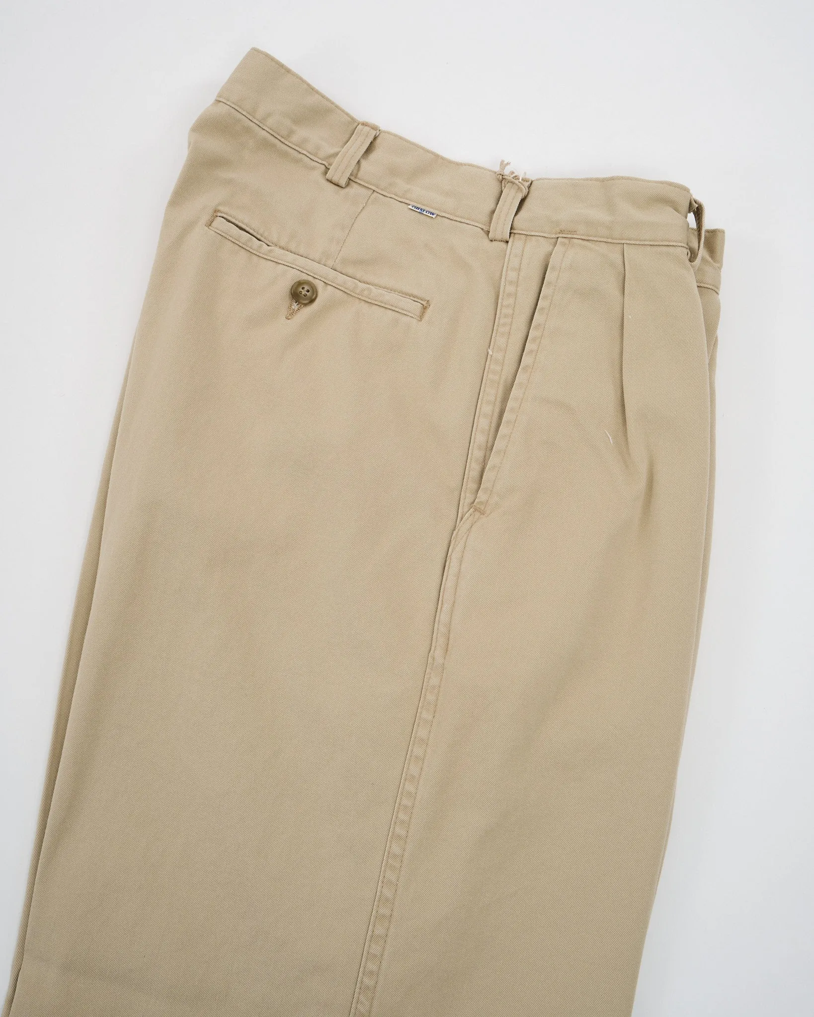 TWO TUCK WIDE TROUSERS KHAKI