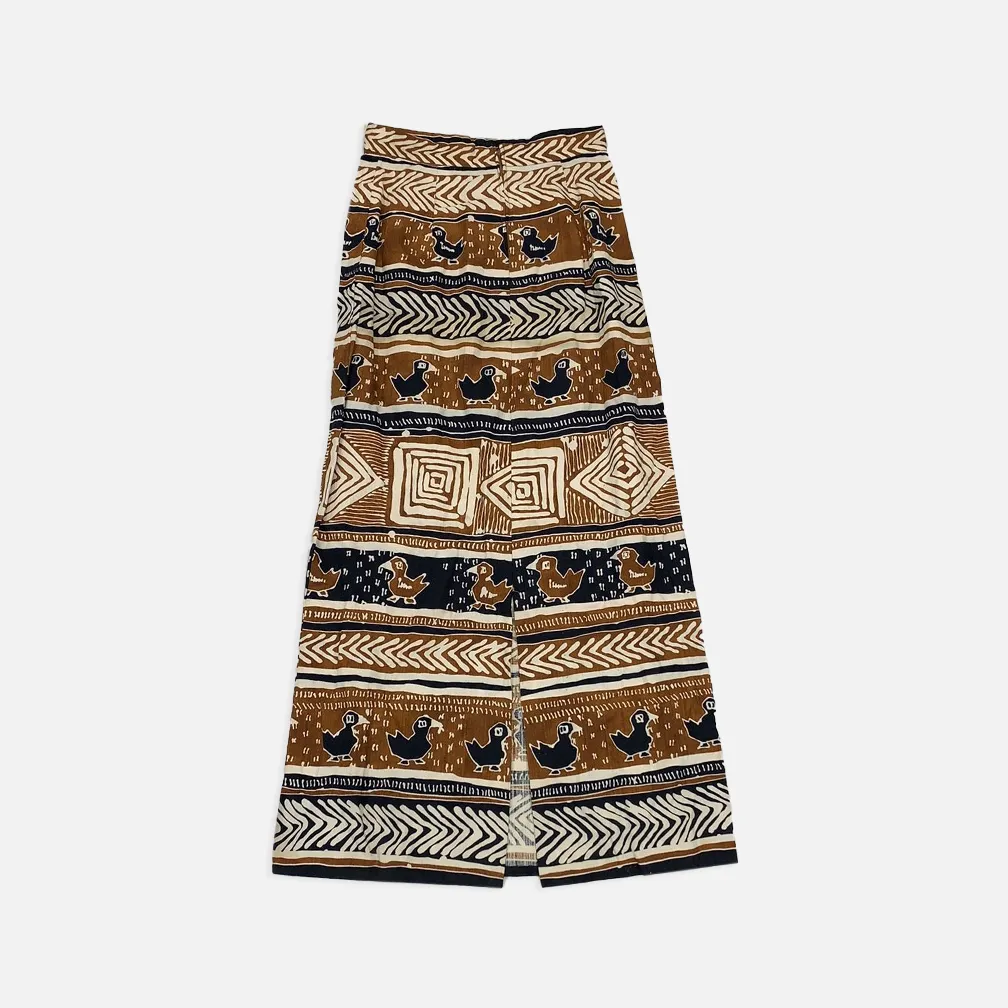 Vintage printed long skirt