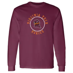 Virginia Tech Distressed Circle Logo Long Sleeve - Maroon