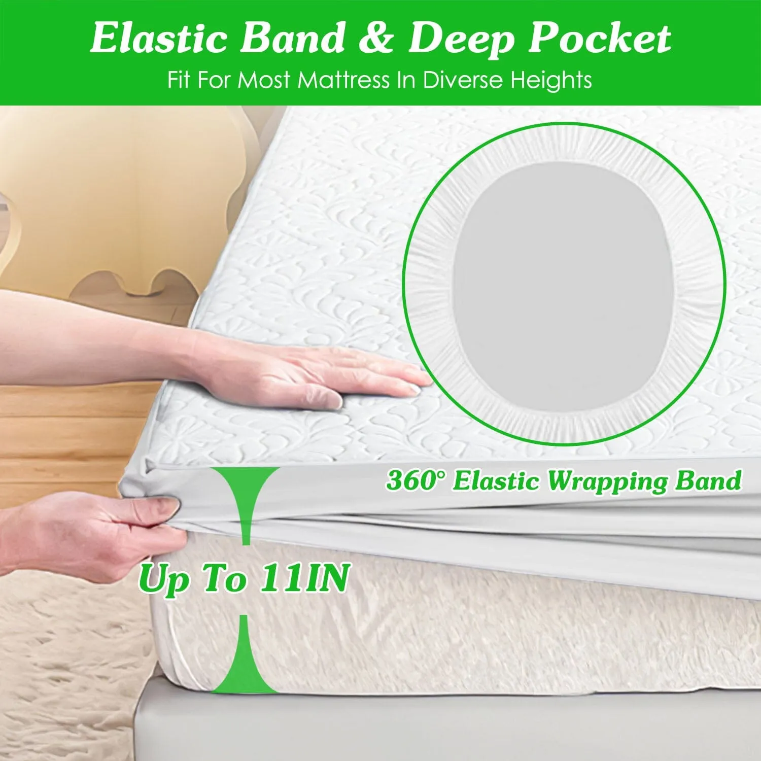 Waterproof Breathable Soft Cotton Mattress Protector