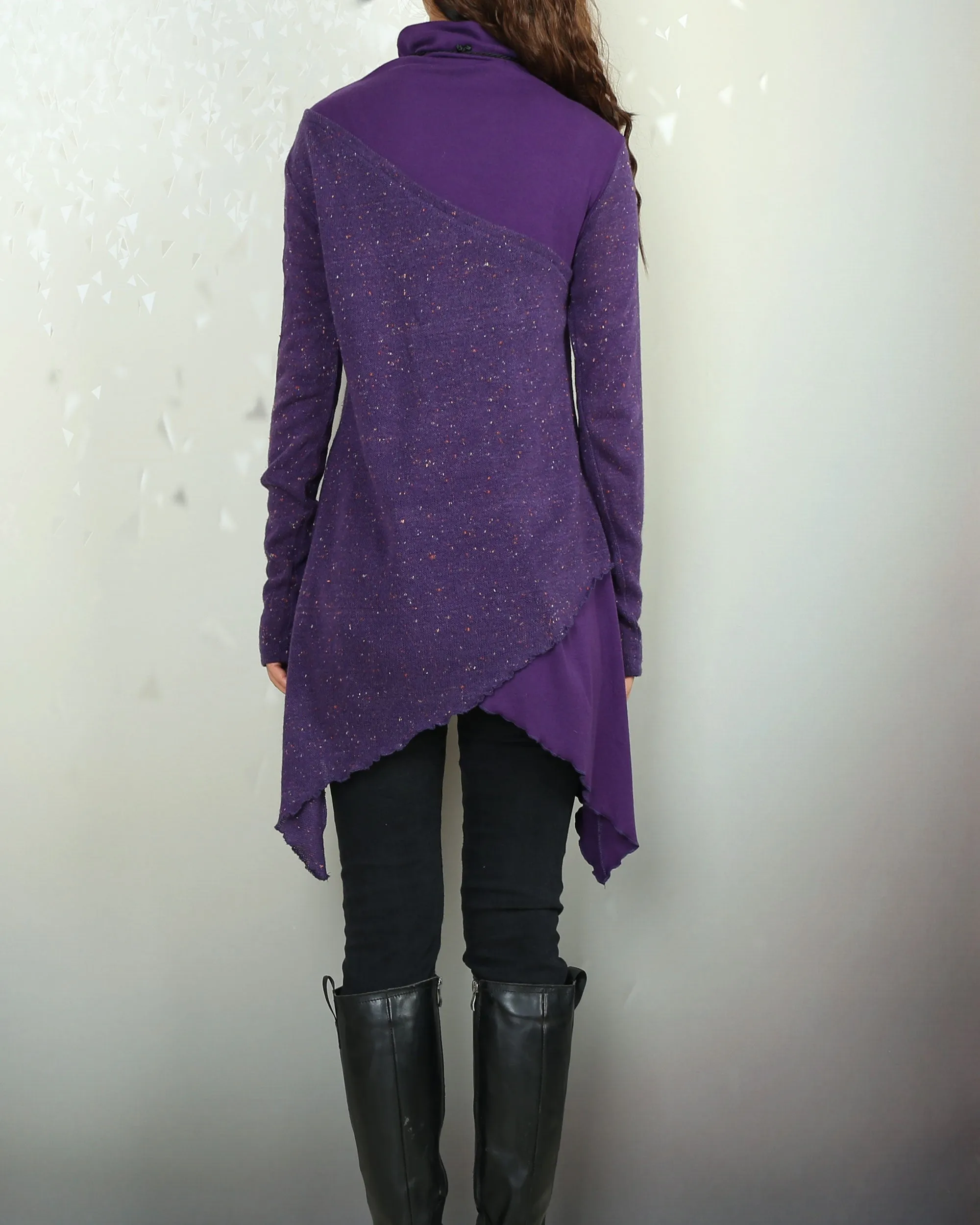 Women's asymmetrical pullover sweater/oversized knit top/customized tunic top/maternity dress(Y1999)