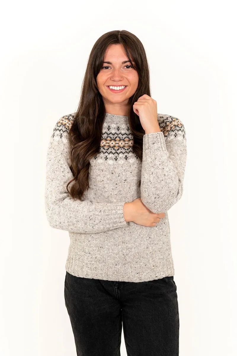 Womens Croft II Yoke Fair Isle Jumper - Grey