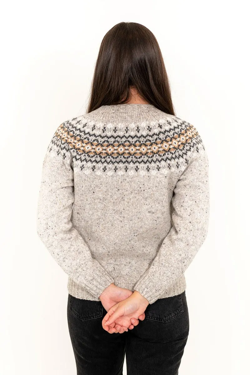 Womens Croft II Yoke Fair Isle Jumper - Grey