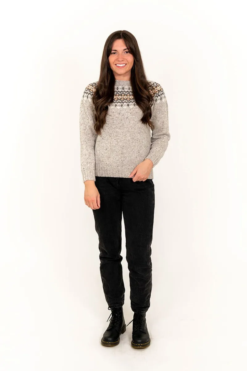 Womens Croft II Yoke Fair Isle Jumper - Grey