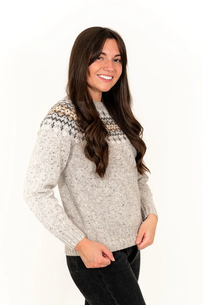 Womens Croft II Yoke Fair Isle Jumper - Grey