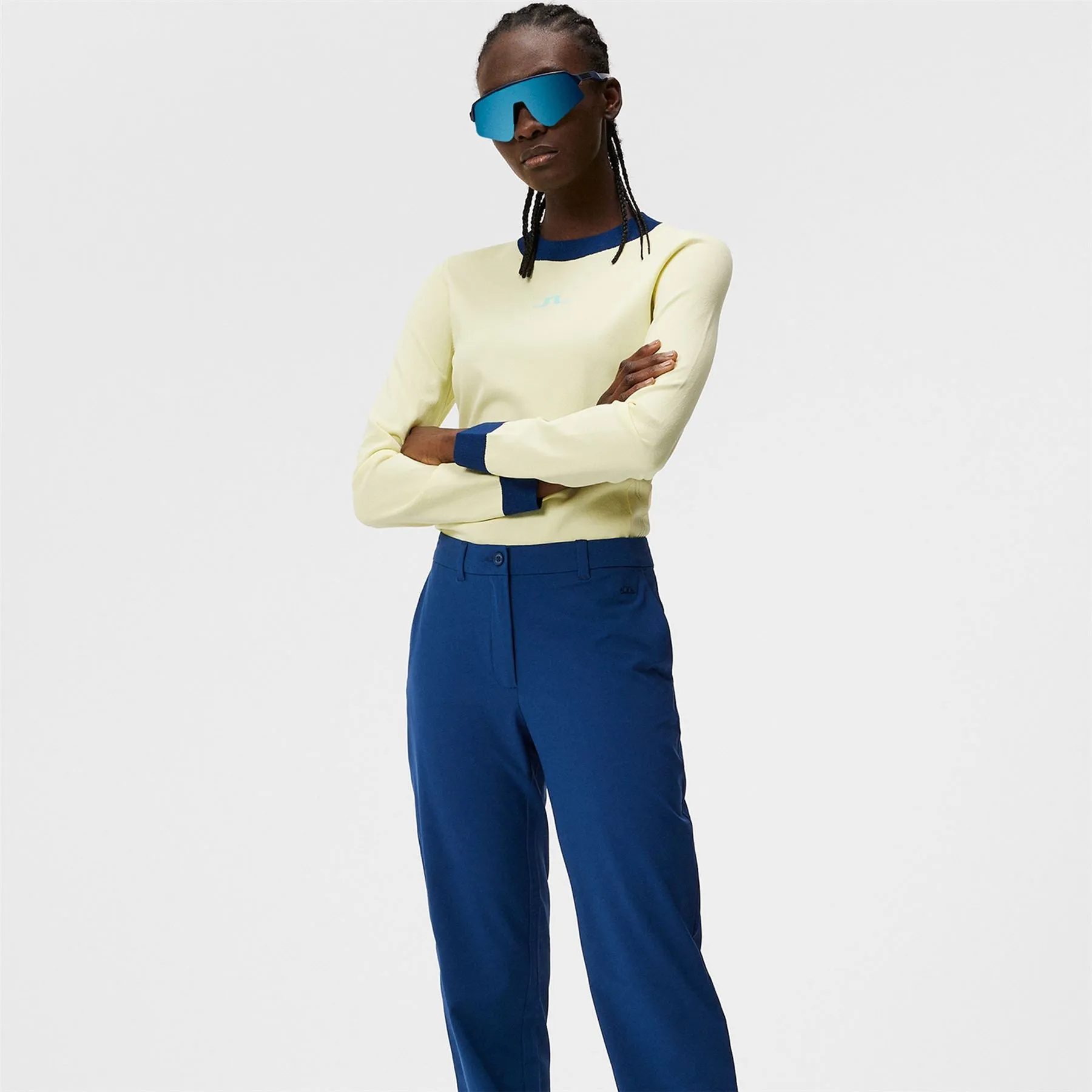 Womens Elena Double Weave Stretch Jogger Trousers Estate Blue - SS24