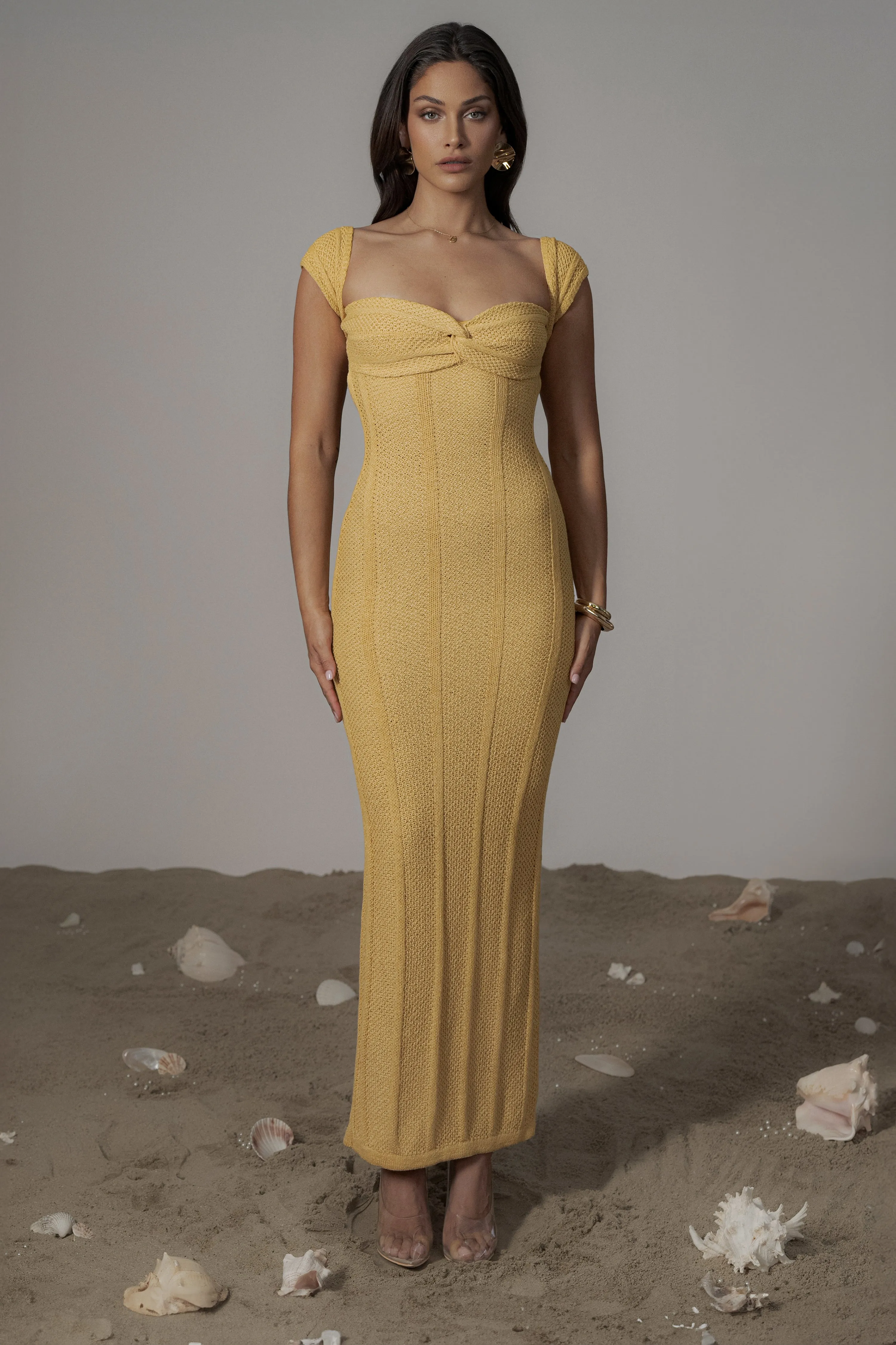 Yellow Blanca Strapless Maxi Dress