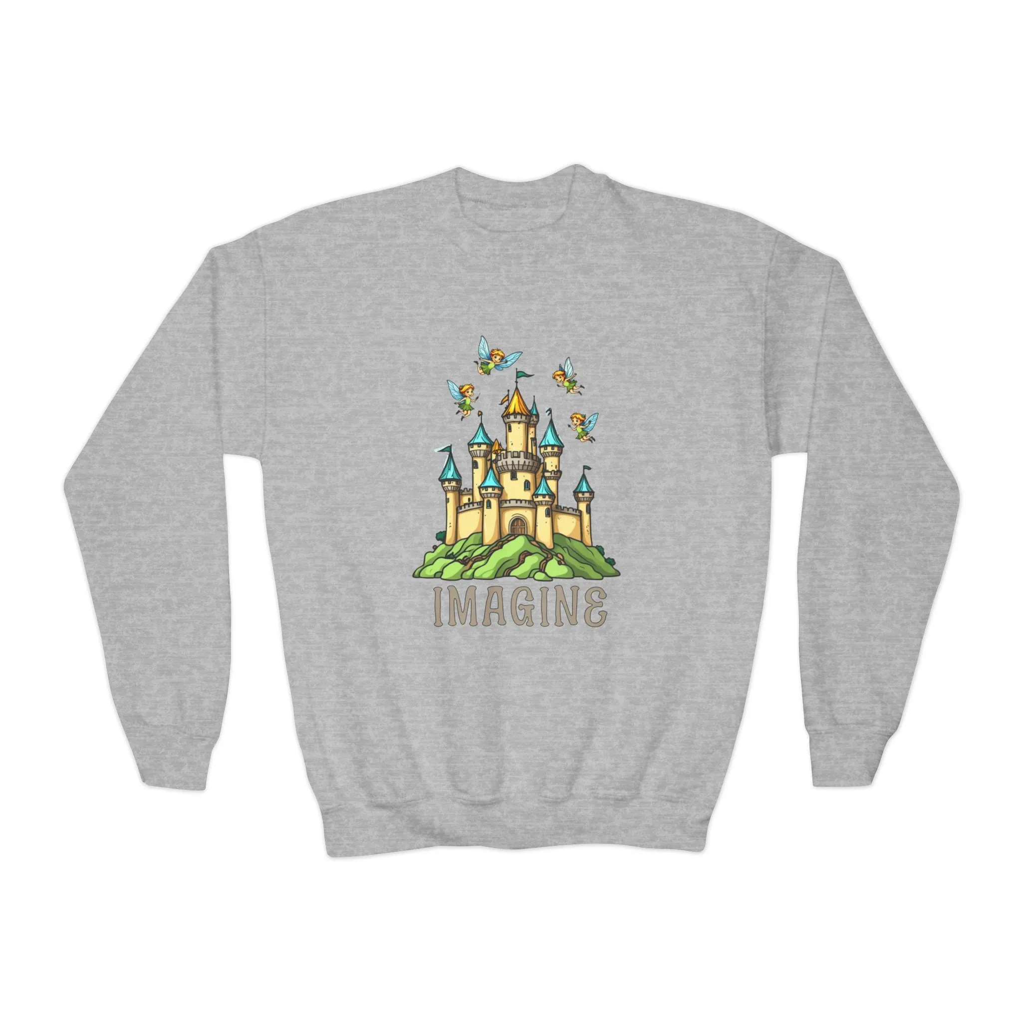 Youth Crewneck Sweatshirt - Fantasy Castle 'IMAGINE' Design